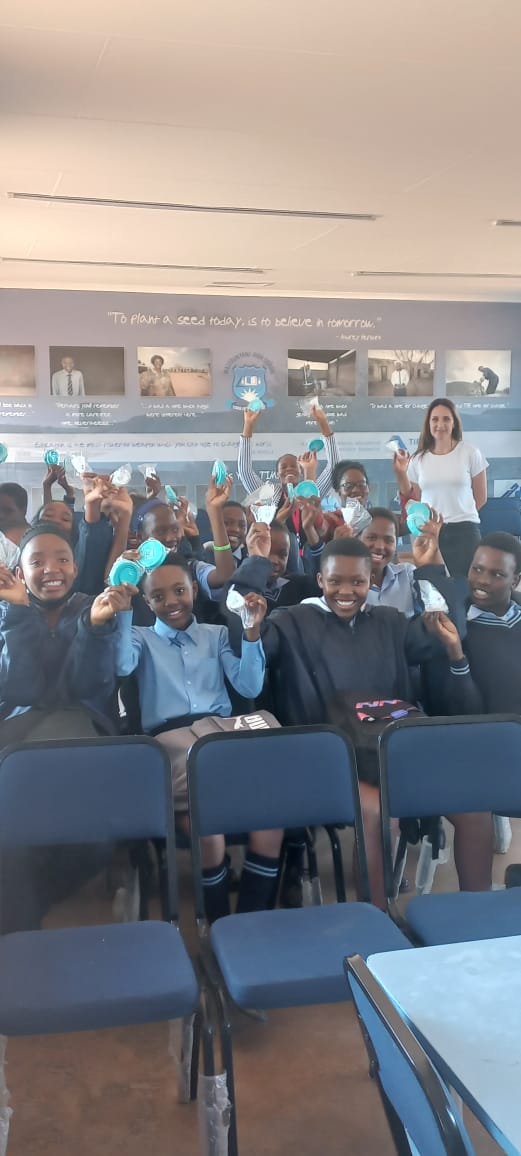 Girls receiving menstrual cups to stop period poverty in South Africa