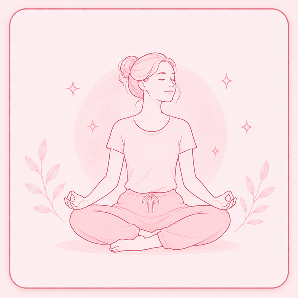 Step 2 showing a woman relaxing and breathing before removing a reusable period cup comfortably