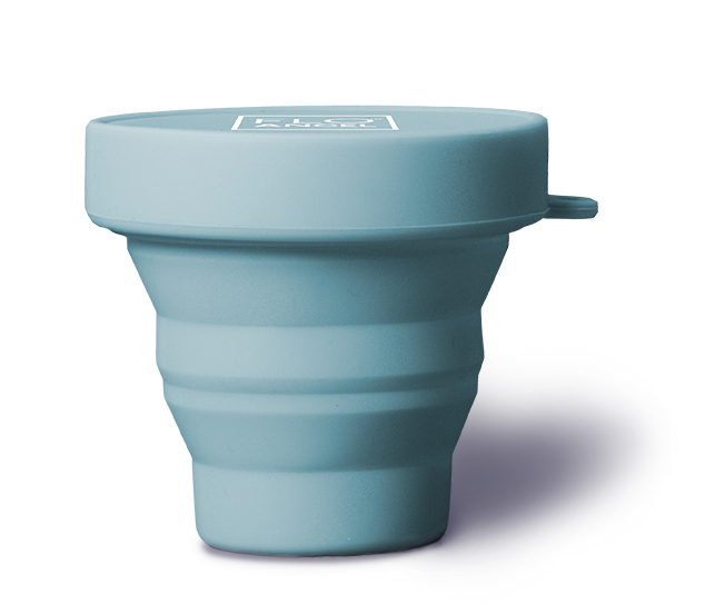 Flo Angel collapsible menstrual cup sterilizer cup for easy cleaning and storage