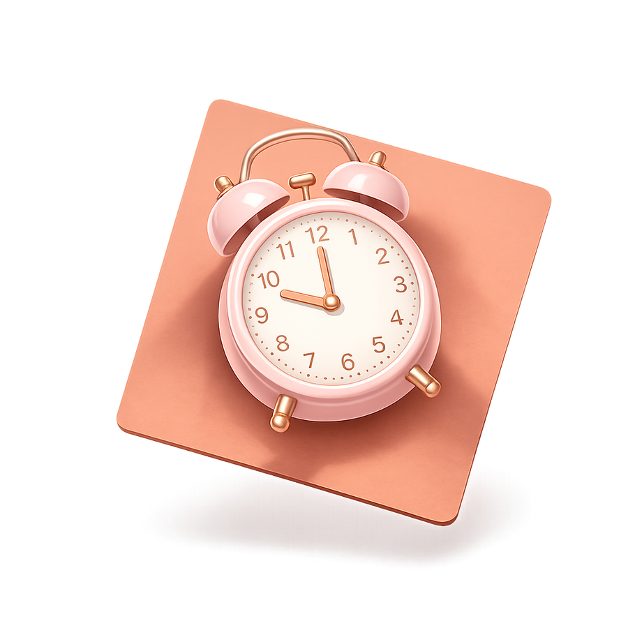 Clock illustrating up to 12 hours of leakproof protection with a reusable period cup