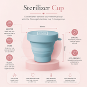 Flo Angel silicone sterilizer cup for sanitising, storing and travelling with your menstrual cup