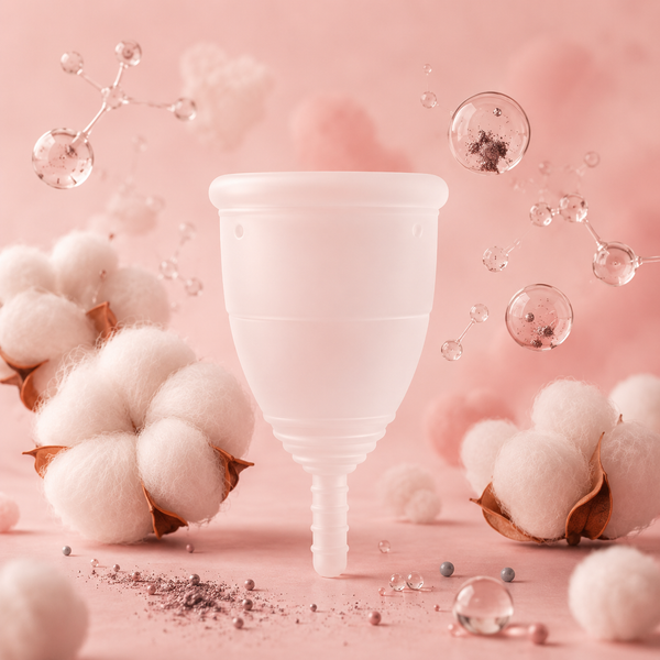 Flo Angel reusable menstrual cup made from medical-grade silicone as a toxin-free safer alternative to tampons